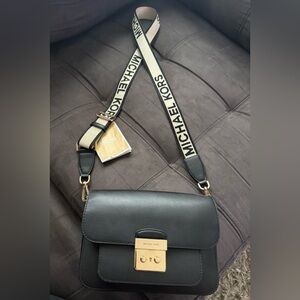 Michael Kors Black and Tan Crossbody Bag